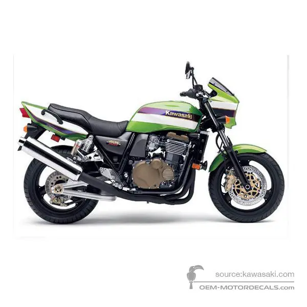 Kawasaki ZRX1200R 2002 - Verde - Candy Lime Green / Pearl Alpine White / Vivid Purple Pearl