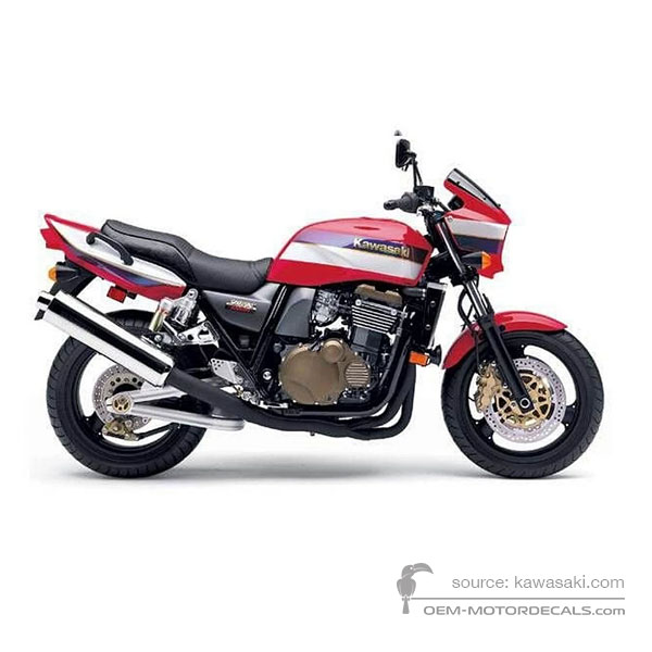 Adesivi per Kawasaki ZRX1200R 2002 - Rosso • Kawasaki Adesivi OEM