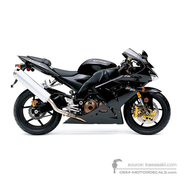 Aufkleber für Kawasaki ZX10R 2004 - Schwarz • Kawasaki OEM-Aufkleber