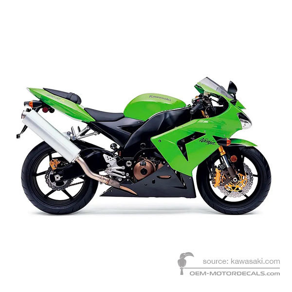 Aufkleber für Kawasaki ZX10R 2004 - Grün • Kawasaki OEM-Aufkleber