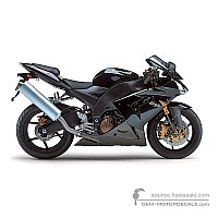 OEM Decals Kawasaki ZX10R 2005 - Black • Original Stickers
