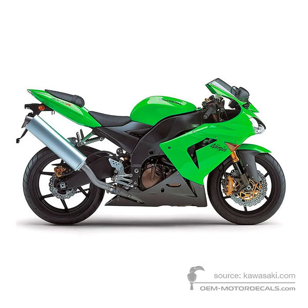 Naklejki do Kawasaki ZX10R 2005 - Zielony • Kawasaki Naklejki OEM