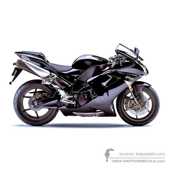 Aufkleber für Kawasaki ZX10R 2006 - Schwarz • Kawasaki OEM-Aufkleber