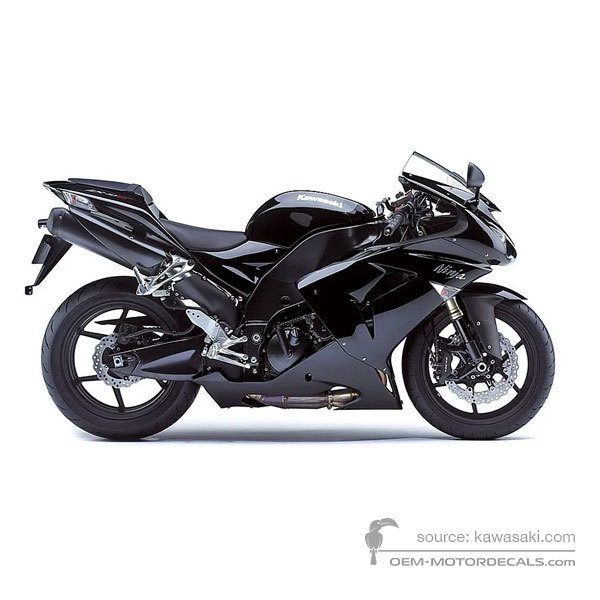 Aufkleber für Kawasaki ZX10R 2007 - Schwarz • Kawasaki OEM-Aufkleber