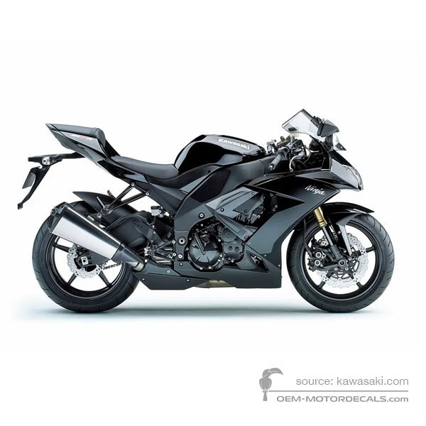 Aufkleber für Kawasaki ZX10R 2008 - Schwarz • Kawasaki OEM-Aufkleber