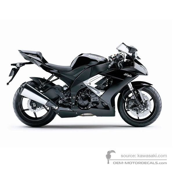 Aufkleber für Kawasaki ZX10R 2009 - Schwarz • Kawasaki OEM-Aufkleber