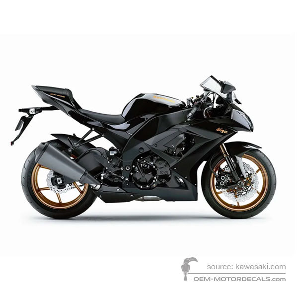 Aufkleber für Kawasaki ZX10R 2010 - Schwarz • Kawasaki OEM-Aufkleber