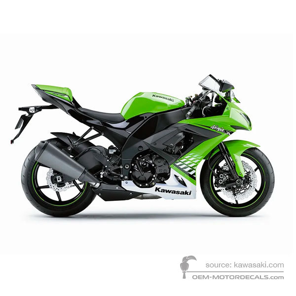 OEM Decals Kawasaki ZX10R 2010 - Green • Original Stickers