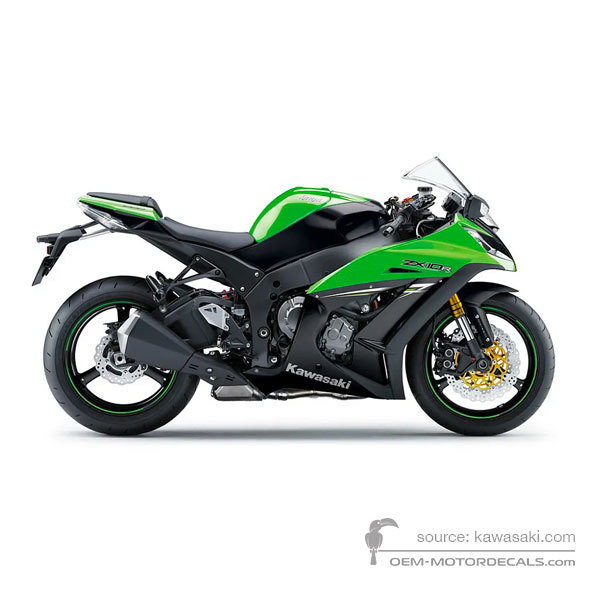 Aufkleber für Kawasaki ZX10R 2014 - Grün • Kawasaki OEM-Aufkleber