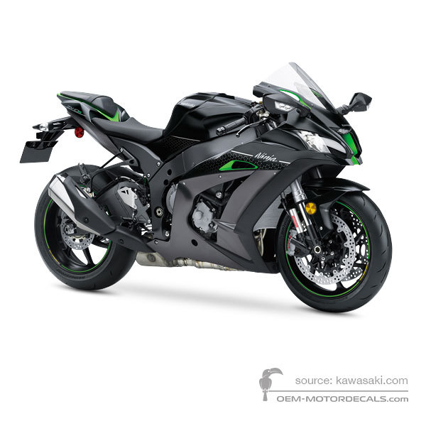 Aufkleber für Kawasaki ZX10R 2018 - Schwarz • Kawasaki OEM-Aufkleber