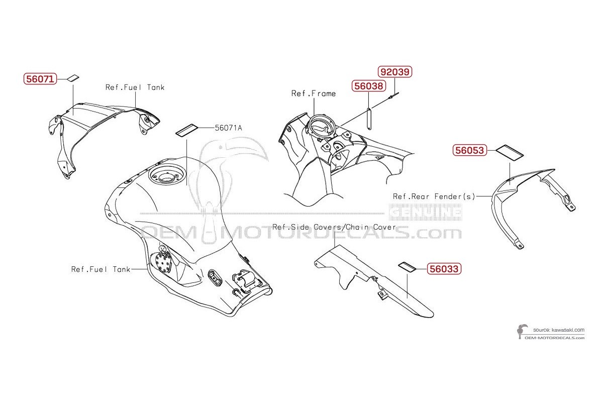Decals for Kawasaki ZX10R - Caution labels • Kawasaki OEM Decals