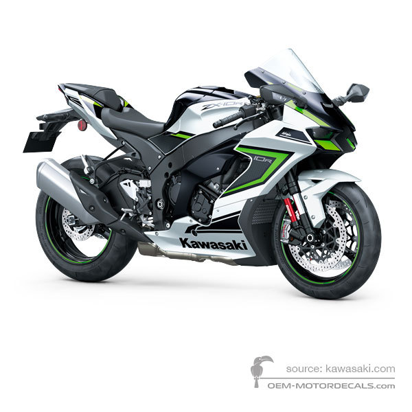 Aufkleber für Kawasaki ZX10R 2023 - Schwarz Weiß • Kawasaki OEM-Aufkleber