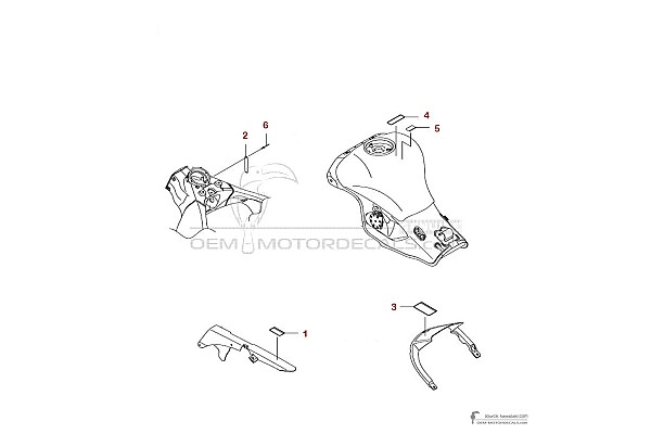 Kawasaki ZX10RR - Etiquetas de precaución