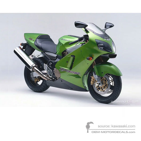 Naklejki do Kawasaki ZX12R 2000 - Zielony • Kawasaki Naklejki OEM