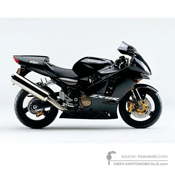 Aufkleber für Kawasaki ZX12R 2004 - Schwarz • Kawasaki OEM-Aufkleber