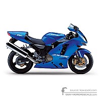 OEM Decals Kawasaki ZX12R 2005 - Blue • Original Stickers