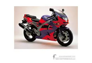 Naklejki do Kawasaki ZX6R 1995 - Czerwony • Kawasaki Naklejki OEM