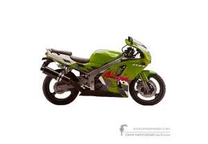 Aufkleber für Kawasaki ZX6R 1997 - Grün • Kawasaki OEM-Aufkleber