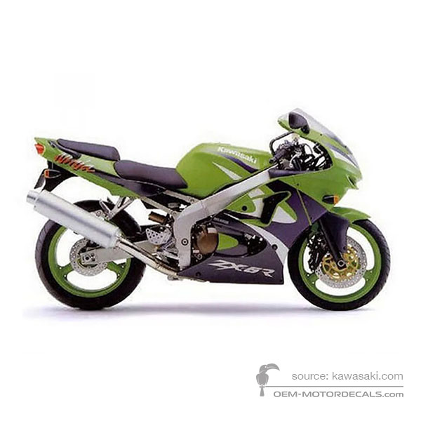 Stickers voor Kawasaki ZX6R 1999 - Groen • Kawasaki OEM Stickers
