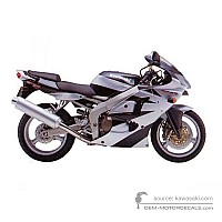 OEM Decals Kawasaki ZX6R 2000 - Silver • Original Stickers