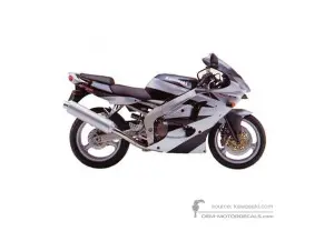 Aufkleber für Kawasaki ZX6R 2000 - Silber • Kawasaki OEM-Aufkleber