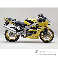 OEM Decals Kawasaki ZX6R 2001 - Yellow • Original Stickers