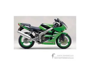 Adesivi per Kawasaki ZX6R 2001 - Verde • Kawasaki Adesivi OEM