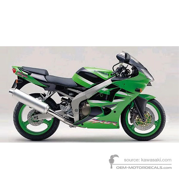 Pegatinas para Kawasaki ZX6R 2001 - Verde • Kawasaki Pegatinas OEM
