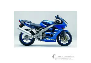 Aufkleber für Kawasaki ZX6R 2001 - Blau • Kawasaki OEM-Aufkleber