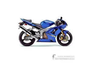 Aufkleber für Kawasaki ZX6R 2003 - Blau • Kawasaki OEM-Aufkleber