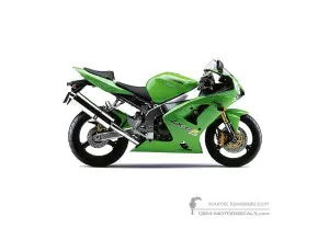 Adesivi per Kawasaki ZX6R 2004 - Verde • Kawasaki Adesivi OEM