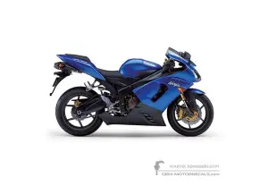 Aufkleber für Kawasaki ZX6R 2005 - Blau • Kawasaki OEM-Aufkleber