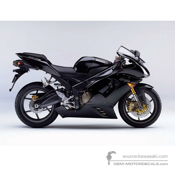 Pegatinas para Kawasaki ZX6R 2006 - Negro • Kawasaki Pegatinas OEM