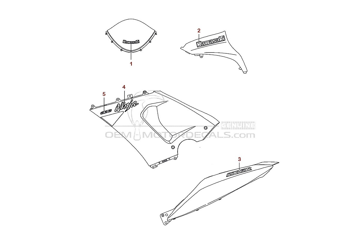 Naklejki do Kawasaki ZX6R 2006 - Zielony • Kawasaki Naklejki OEM