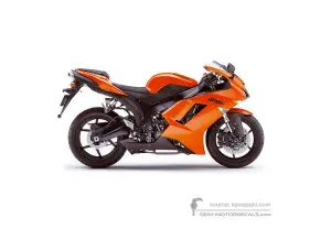 Aufkleber für Kawasaki ZX6R 2007 - Orange • Kawasaki OEM-Aufkleber
