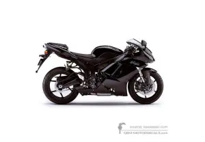 Aufkleber für Kawasaki ZX6R 2007 - Ebony • Kawasaki OEM-Aufkleber