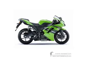 Pegatinas para Kawasaki ZX6R 2008 - Verde • Kawasaki Pegatinas OEM