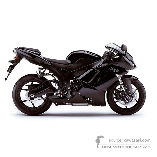 Decals for Kawasaki ZX6R 2008 - Ebony • Kawasaki OEM Decals