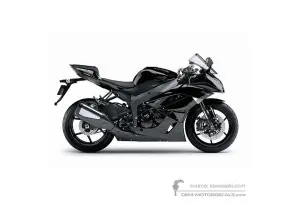 Pegatinas para Kawasaki ZX6R 2009 - Negro • Kawasaki Pegatinas OEM
