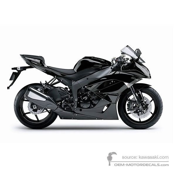 Aufkleber für Kawasaki ZX6R 2009 - Schwarz • Kawasaki OEM-Aufkleber