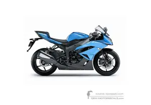 Pegatinas para Kawasaki ZX6R 2009 - Azul • Kawasaki Pegatinas OEM