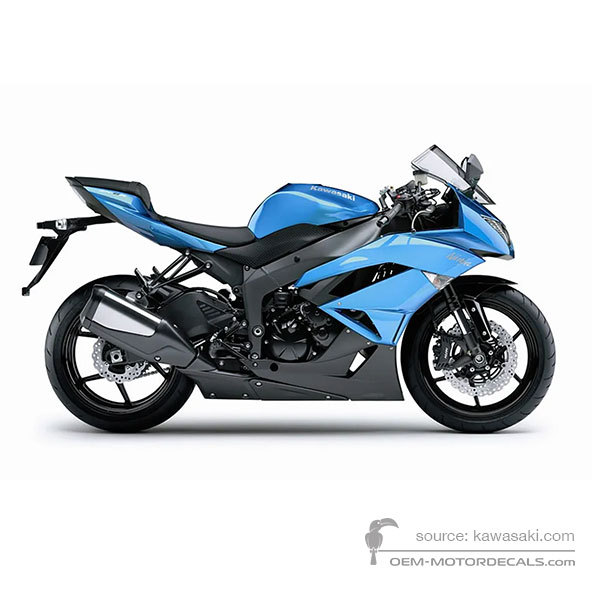 Aufkleber für Kawasaki ZX6R 2009 - Blau • Kawasaki OEM-Aufkleber