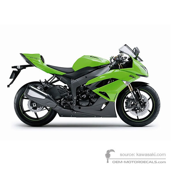 Aufkleber für Kawasaki ZX6R 2009 - Grün • Kawasaki OEM-Aufkleber