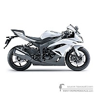 OEM Decals Kawasaki ZX6R 2010 - White • Original Stickers