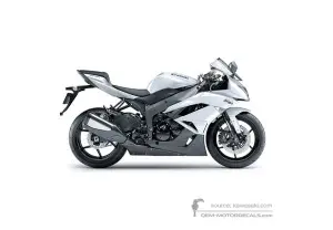 Aufkleber für Kawasaki ZX6R 2010 - Weiss • Kawasaki OEM-Aufkleber