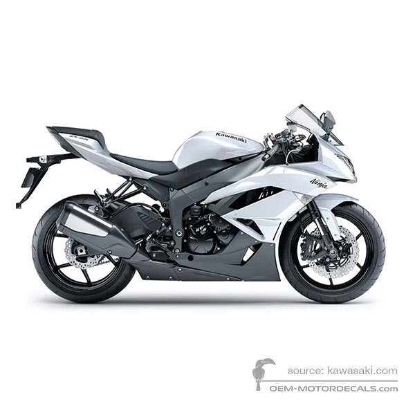 Aufkleber für Kawasaki ZX6R 2010 - Weiss • Kawasaki OEM-Aufkleber