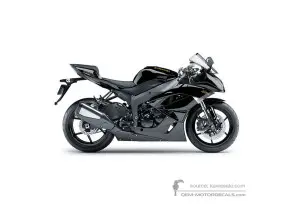 Pegatinas para Kawasaki ZX6R 2010 - Negro • Kawasaki Pegatinas OEM