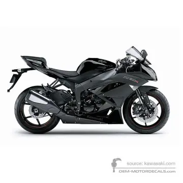 Kawasaki ZX6R 2012 - Negro - Metallic Spark Black