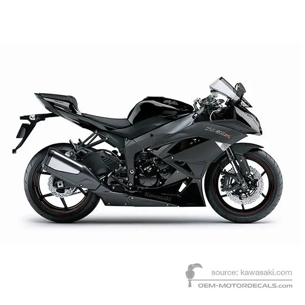 Kawasaki ZX6R 2012 - Black - Metallic Spark Black