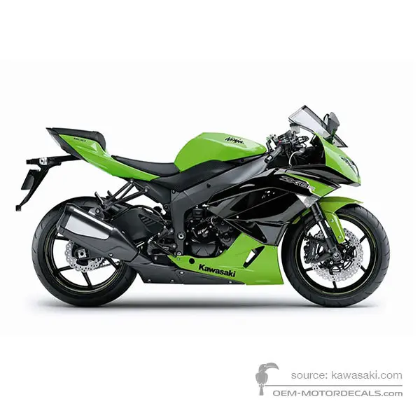 Kawasaki ZX6R 2012 - Green - Lime Green